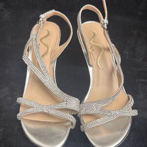 Nina Elegant Silver Strappy Women's Sandals